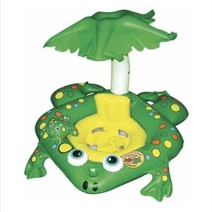 Poolmaster Green Frog Baby Pool Float with Canopy